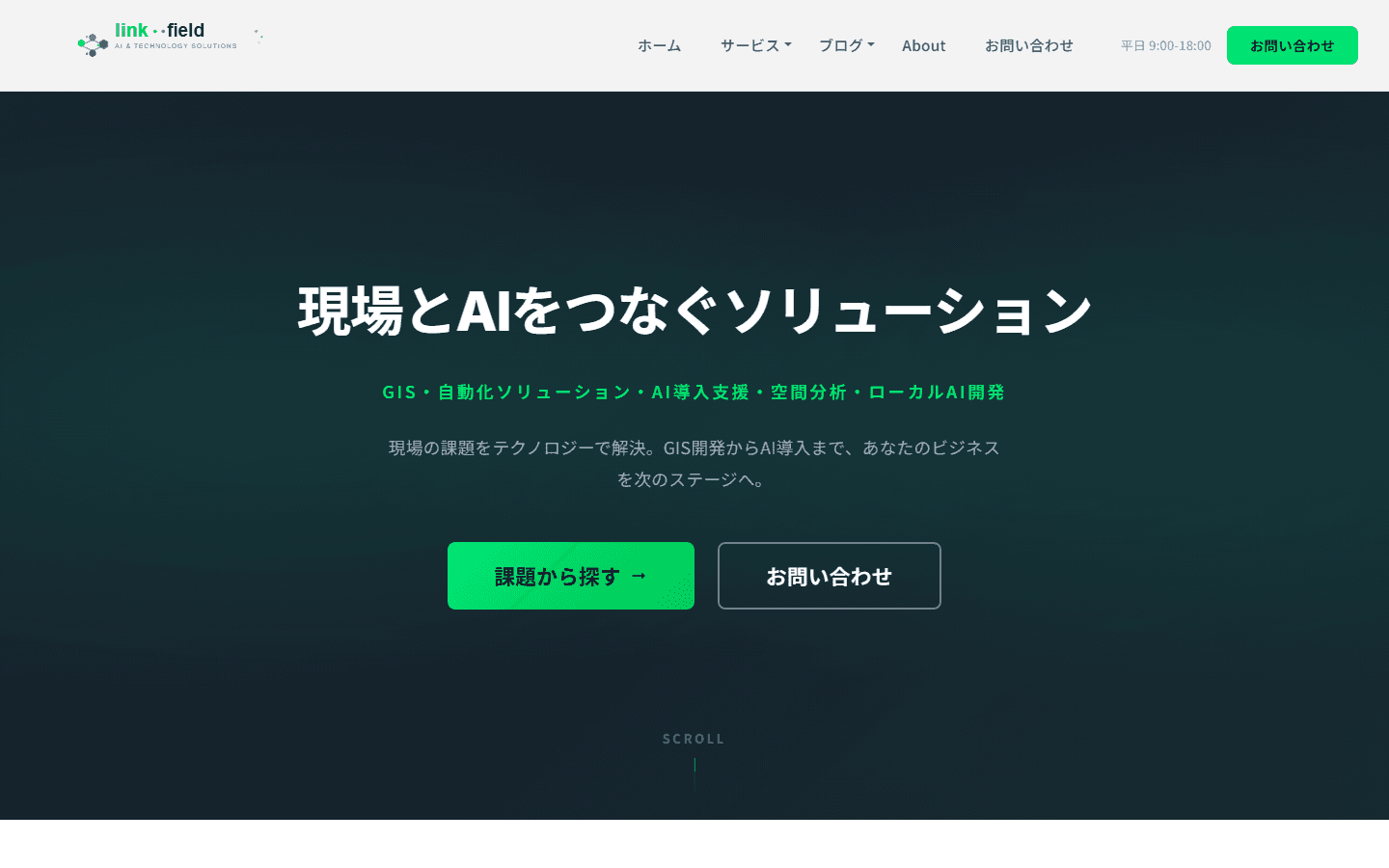 Link Fieldのウェブサイト画面
